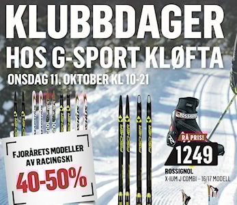 Klubbdag hos G-Sport Kløfta onsdag 11. Oktober